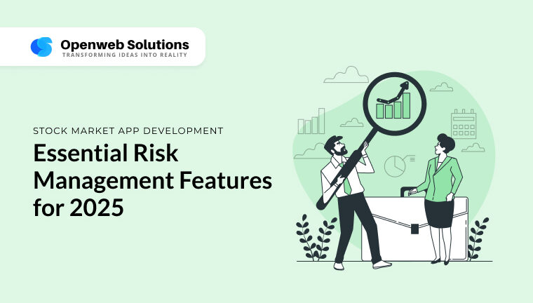 Visual representation of risk management tools in stock market app development for 2025.