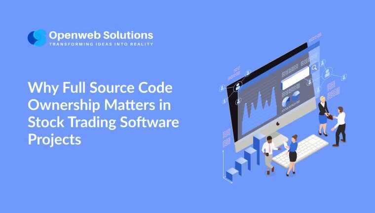 Stock trading software dashboard illustrating why full source code ownership matters for secure and scalable trading platforms