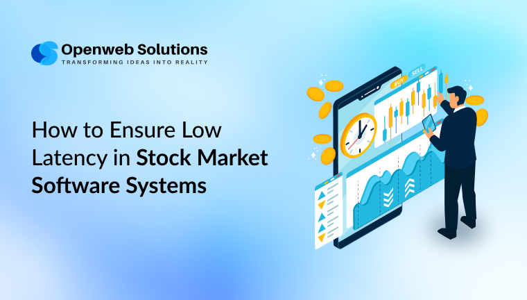 Illustration of a Low latency stock market software system for fast and real time trading execution