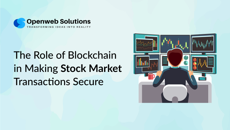 Illustration of how blockchain improves security in stock market transactions