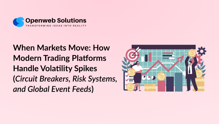 Modern trading platform handling market volatility spikes with circuit breaker systems