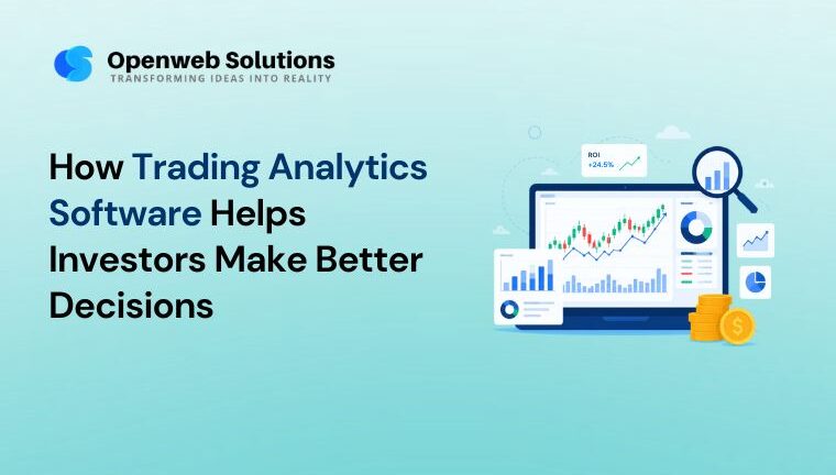 Trading analytics software dashboard displaying real-time stock market data and portfolio performance.