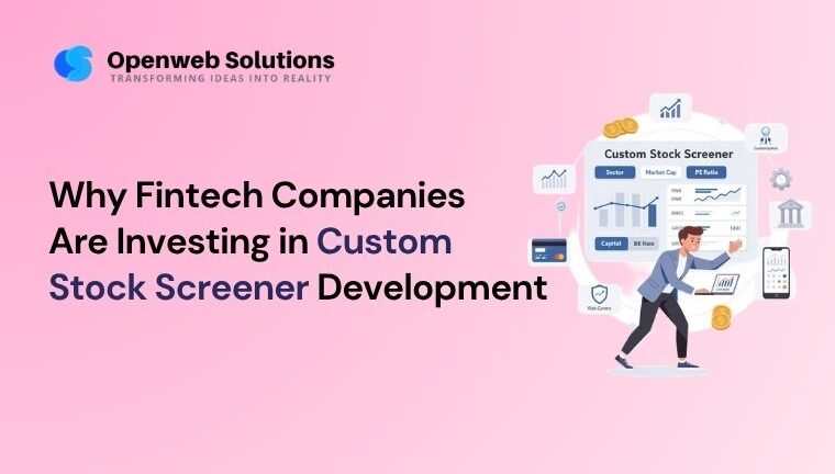 Custom stock screener development dashboard with real-time market analysis for fintech companies
