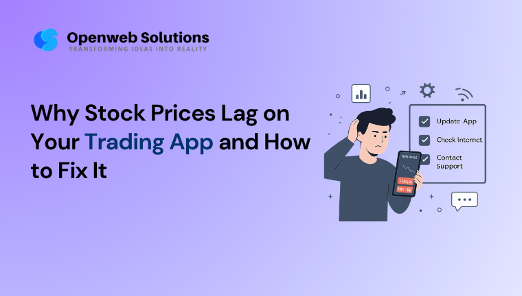 Illustration of Trading app showing delayed stock prices
